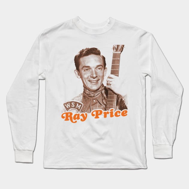 Ray Price // Classic Country Icon Tribute Long Sleeve T-Shirt by darklordpug